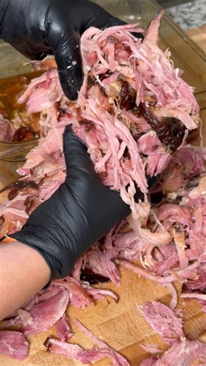 13M views · 156K reactions | You NEED to try this Pulled Ham with Peach Glaze! #ham #SmokedHam #bbqlovers | Married to BBQ | Facebook