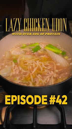 High-Protein Chicken Udon Noodle Soup Recipe