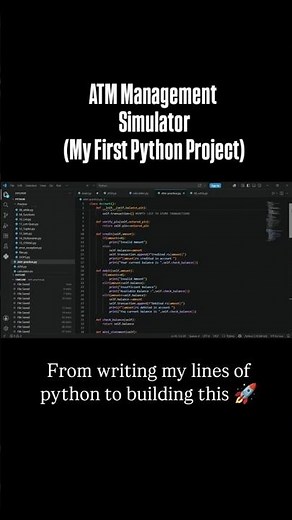 I Built an ATM Management System Using Python | My First Real Coding Project 🚀