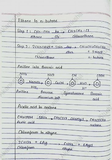 Class 12 chemistry notes | Important conversions of organic compounds | pdf in description