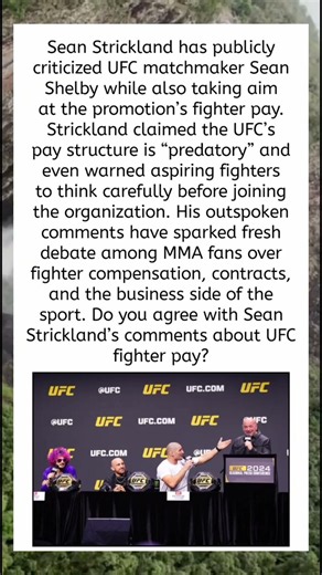 🥊 Sean Strickland Slams UFC Pay And Criticizes Matchmaker Sean Shelby!