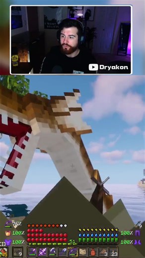 Encountering a Minecraft Sea Serpent in Modded Medieval Gameplay