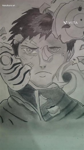 "Obito's Iconic Mask Sketch | Naruto Shippuden Drawing Tutorial" 😊How to draw Obito 🤔 #sketch #obito