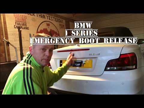 BMW 1 SERIES CABRIOLET EMERGENCY BOOT RELEASE, keys locked in boot