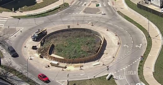 Long‑awaited safety fix underway at crash‑plagued Oak Cliff roundabout