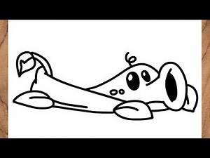 Como dibujar a ENREDADERA GUISANTE de Plants vs Zombies 2 PVZ paso a paso