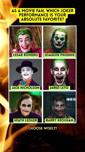The Best Joker Ever? Rank Your Favorite Performance! 🃏🤡 #shorts #Joker #DCComics