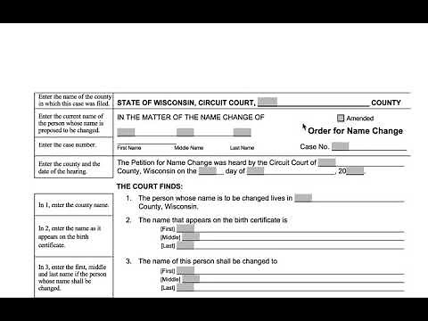 Completing the Order for Name Change Form