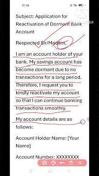 Application To Reactivate Dormant Bank Account