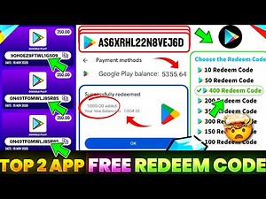 TOP 2 - FREE REDEEM CODE APP 2025 | GOOGLE PLAY REDEEM CODE | FREE REDEEM CODE