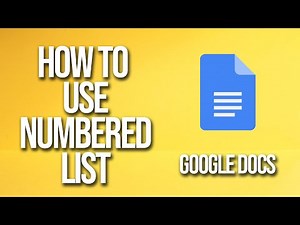 How To Use Numbered List Google Docs Tutorial