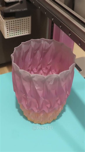 3D Print Timelapse: Jagged Vase ⚡🏺 | Bold Geometric Design (Bambu Lab P2S/A1/X2D/X2C/H2D/H2C)