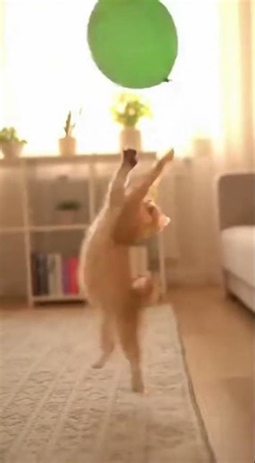 Playful Kitten’s Balloon Chase Caught on Cam!