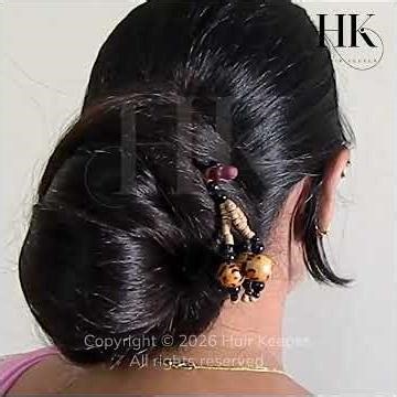 Effortless Everyday Bun! 😍 Low Neck Hair Stick Styling for Silky Mane #hair #hairstyle #shorts #diy