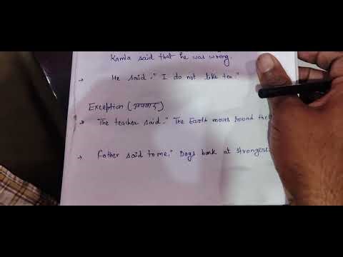 Direct Indirect narration/speech part 5... present indefinite tense