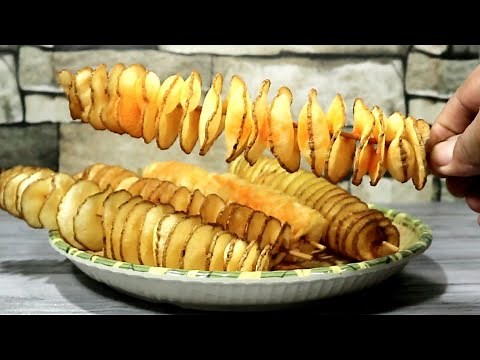Spiral Fried Potato On Sticks | Tornado Potato On Stick