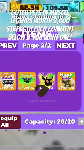 Glitch pets in Muscle Legends (Roblox)