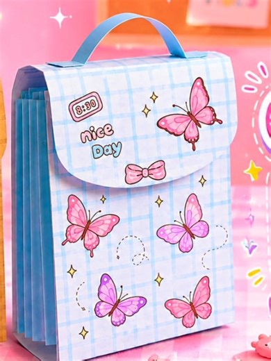 DIY Blue Paper File Folder 📁😍 | Best School Project & Mini Storage Idea #shorts