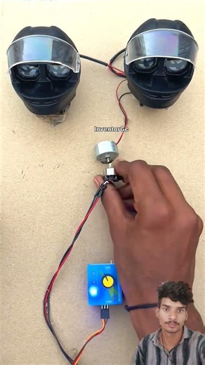 Powar 2 helmet look fog light with cheap BLDC motor