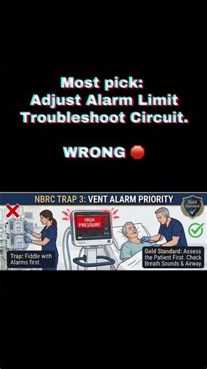 NBRC Vent Alarm Trap 🚨 What You MUST Do First | RRT Exam Prep #rtstudent #respiratorytherapy