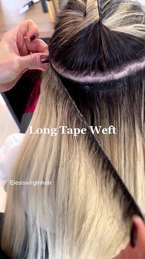 Long Tape Weft Hair Extensions - Hair Length & Volume | Elesisvirginhair