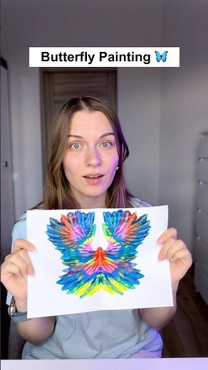 DIY Butterfly Painting Hack 🦋 Easy Art for When You're Bored #diy #craft #art #trending