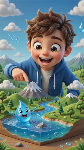 🌦️ The Water Cycle Explained in 10 Seconds! #education #nature #earthschool #sun #water