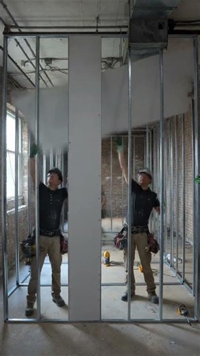 Drywall Room Built This Fast #shorts #construction #satisfying