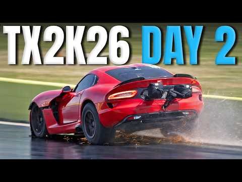 Supercars Pushed Too Hard… Wrecks, Blown Motors, & New Leaders (TX2K26 Day 2)