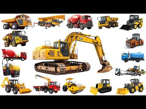 20 Construction Vehicles for Kids | Excavator, Crane, Bulldozer, Mixer and More