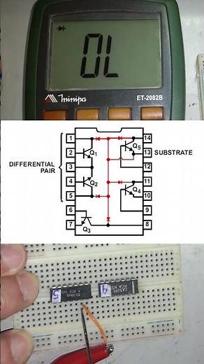 Checking CA3046 Substrate to Collector internal diode connections #electronics