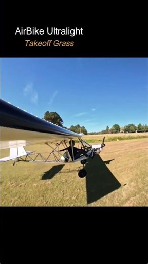 AirBike Ultralight takeoff grass strip #ultralightflying #airbike