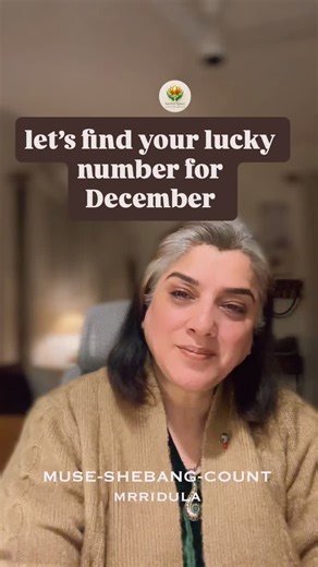 Mridula Bali on Instagram: "To find your lucky number for the last 25 days of 2025: 1. Take your birth date (only the date). 2. Add your birth month. 3. Add number 3. So the formula is: Date of birth + Month of birth + 3 If the total is a two–digit number, add those digits together again and again until you get a single digit from 1 to 9. That final single digit is your lucky December number. welcome to the energy of lucky number 1. I feel you’ve spent a big part of this year struggling, pushing
