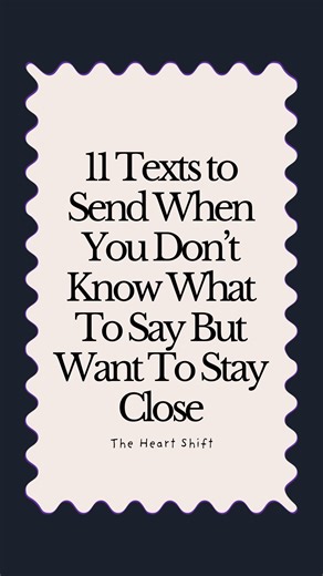 ♥︎ The Heart Shift ♥︎ Texting for Love™ on Instagram: "✨✨You don’t always need the perfect words—just honest ones. These gentle texts keep the connection warm, even when you’re not sure what to say. 💕 Want more texts like these? 👉🏻Comment “VAULT” and I’ll send the link to you. A must-have if you want to text with confidence, spark, and emotional connection. These messages? Soft, simple, and full of “I’m still here” energy 💬🤍 1️⃣ I don’t know what to say right now, but I still wanted to reac
