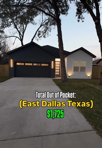 East Dallas New Build🏡 The total out of pocket shown represents the down payment closing costs using a specific loan program you must qualify for (620 credit score is needed). This home is NOT located in an HOA and does come with a builder warranty🏡 This home sits on almost a quarter of an acre lot with massive mature trees surrounding it 🌳 Shoot me a message for more information on this home or for a full list of properties available📲 #dfwhomesforsale