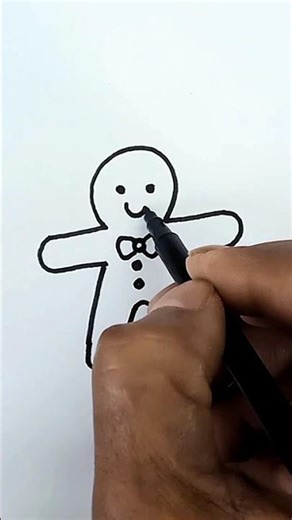 How to draw a gingerbread man #shorts #ginger #art #viral