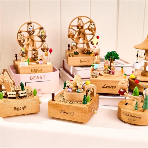 Engraved Name Music Box for Kids,personalized Wooden Music Box, 1st Birthday Gift, Baby Shower, Gift for Kid, Musical Train, Birthday Gift - Etsy