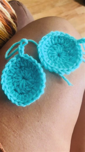 Small Project: Crochet thigh high socks and hat with ear covers🩵🤎🧡 #crochet #winter #project #beauty