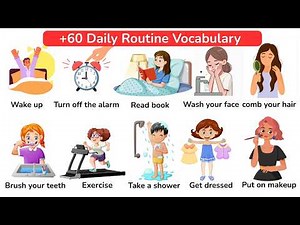 60+ Daily Routine vocabulary with sentence | listen and practice