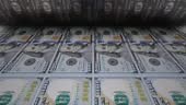 USA dollars banknotes printing press machine prints 100 USD...