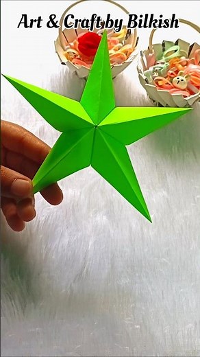 How to make perfect paper star ⭐ with sticky notes #easypapercraft #paperstar #craftsideas #diy