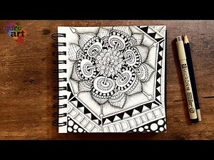 Relax Your Mind With Easy Zendoodle Idea for Beginner | Zentangle Art | Creative & Relaxing Pattern