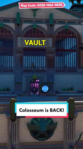 Fortnite Colosseum is BACK! Map Code: 9238-1562-3629 😮 #fortnite #fortnitesecret #colosseum #secretvault #gaming