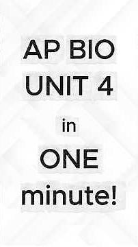 AP Bio Unit 4 Review in ONE Minute! #apbio #collegeboard #science #biology #apbiology #education