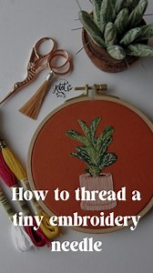 2.5K views · 19 reactions | Here’s a beginner friendly tutorial for threading those super tiny embroidery needles! Have more beginner questions? Leave them in the comments and I’ll do my best to respond with another video 殺 | Stay At Home Artist | Facebook