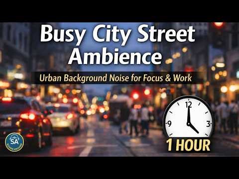 🏙️ Busy City Street Ambience – Urban Background Noise for Focus & Work (1 Hour)