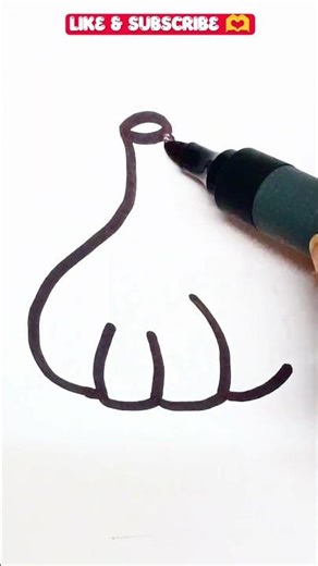 How to Draw Garlic 🧄 | Easy Drawing for Kids #garlicdrawing #vegetabledrawing #trending