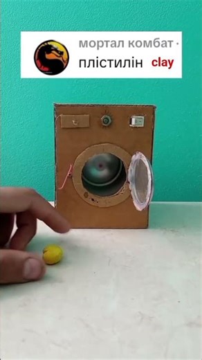 Throwing Clay Into a Mini Cardboard Washing Machine! 😂🌀 #shorts #diy #fyp