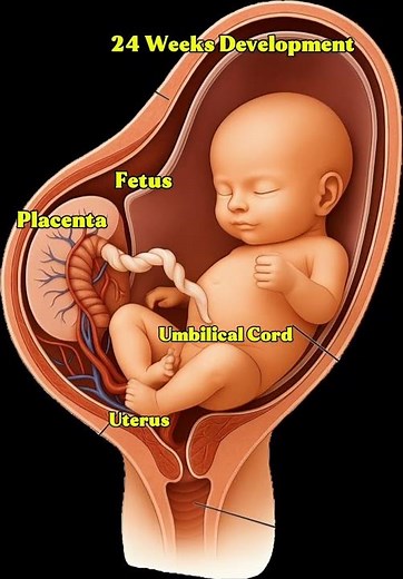 24 Weeks Fetal Development Explained 👶 Baby Growth Inside the Womb #fetaldevelopment #babygrowth #