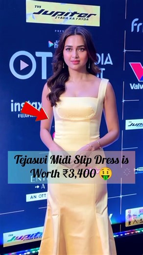 Tejaswi's Midi Slip Dress Price 😱🤑 #tejasswiprakash #tejaswi #trending #saree​​ ​#fashion​​​ #shorts